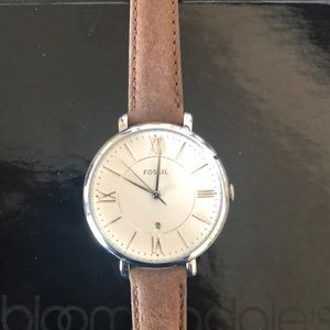 Fossil brown leather watch